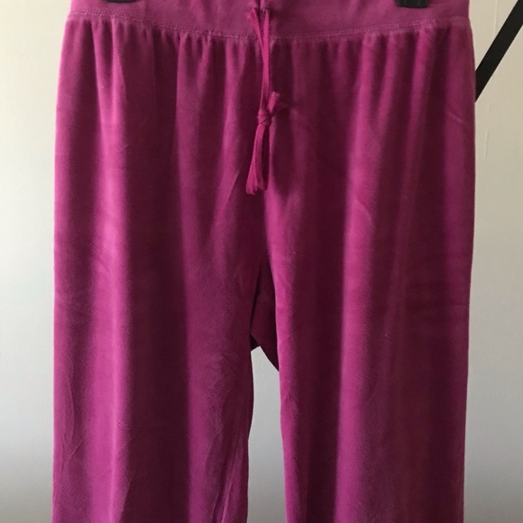 Kim Rogers Fuschia Cropped Velour Pants PM - Picture 3 of 5
